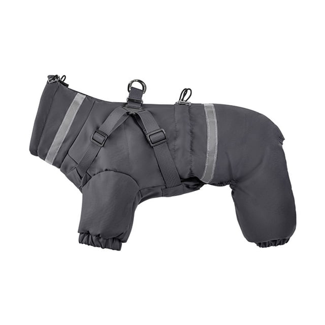 Insulated Four-Legged Dog Coat for Cold Weather and Outdoor Traction
