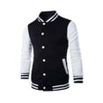 thumbnail image 3 of FYEGRE Veste de Baseball Varsity Athlétique pour Homme Légère Décontractée Élégante à Poignets Côtelés Contrastants Veste Noire TTTG, 3 of 8