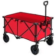 thumbnail image 1 of Costway Chariot Utilitaire de Camping Pliant et Rabattable avec Roues et Poignée Réglable Rouge, 1 of 10