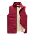 thumbnail image 1 of LOVZFMLL Jackets for Men's Fallow Full-Zip Stand Collar Sleeveless Jacket Have Pockets Solid Color Gilet, 1 of 3