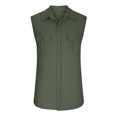 thumbnail image 3 of Diufon Mens Sleeveless Button Down Shirts Cotton Linen Summer Beach Vacation Basic Tank Shirts with Pockets, 3 of 7