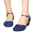 thumbnail image 3 of Little Girl Sandals Low Heels Sparkling Performance Princess Shoes for Girls Size 7-8T, 3 of 4