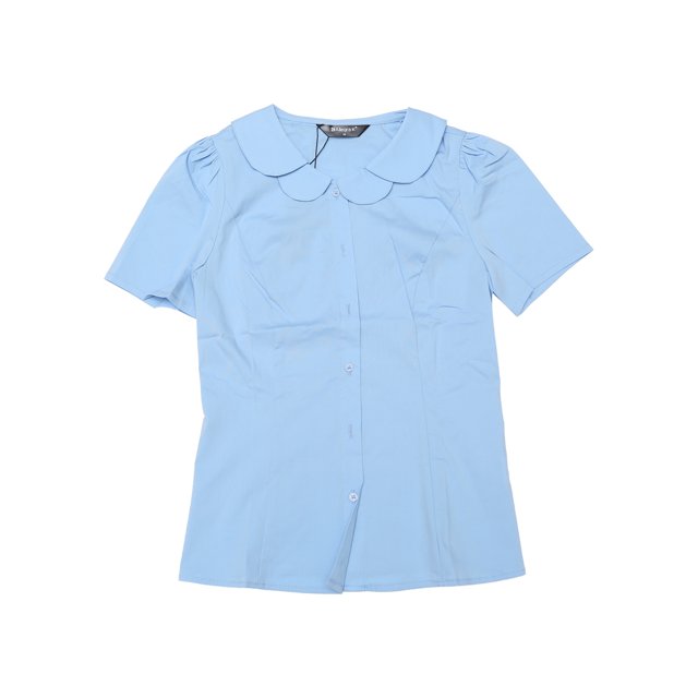 INSPIRE CHIC Chemise à Col Boutonné pour Femme Peter Pan m Bleu Clair