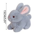 thumbnail image 2 of Q-630 Grey Plush Rabbits Toy Small Fluffy Bunny Doll Kids Decor Gift 15Cm High Soft Stuffed Animal, 2 of 9