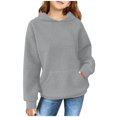 thumbnail image 1 of FAOWME Child Solid Color Hooded Silk Checked Tops Coat Grey 4-5 Years, 1 of 4