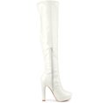 thumbnail image 3 of Unique Bargains Women's Platform Chunky Over Knee High Boot White (Size 6), 3 of 7