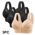 thumbnail image 2 of FAIWAD 3Pc Wireless Bras for Women Plus Size Full Coverage Front Closure Bralettes No Underwire Breathable Everyday Bra, 2 of 9