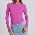 thumbnail image 2 of MESSUEN Scoop Neck Tshirt Women Tight Long Sleeve Shirts for Women Long Sleeve T Shirts Basic Tops Womens Basic Tops Shirts Women Womens Basics Tops Red 4 XL, 2 of 6