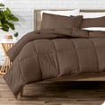 thumbnail image 1 of Bare Home Goose Down Alternative Comforter Set - 3 Piece Set - Full/Double, Cocoa, 1 of 7