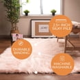 thumbnail image 4 of Ultra Soft Faux Sheepskin Fur Rug Pink Fluffy Area Rug Shag Rug Carpets for Bedroom Living Room, 6 x 8 Feet, 4 of 8