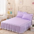 thumbnail image 2 of maskred Throw Lace Ruffle Bed Skirt Durable And Beautiful For Anywhere Universal Fit Non-slip Mattress Cover green, 2 of 6