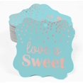 thumbnail image 2 of Inkdotpot Pack Of 50 Love Is Sweet Wedding Paper Tags DIY Craft Bracket Shape Real Rose Gold Foil Hang Tags, 2 of 6