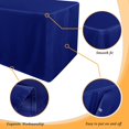 thumbnail image 4 of ORUYROP 2 Pack Table Clothes for 4 Foot Rectangle Tables-Water Resistant Washable Fabric Polyester Rectangle Table Cover Protector for Wedding, Banquet and Trade Shows, 48L x 24W Inches, Royal, 4 of 7