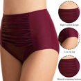 thumbnail image 2 of Women High Waist Ruched Bikini Bottoms Tummy Control Swimsuit Briefs Pants, 2 of 3