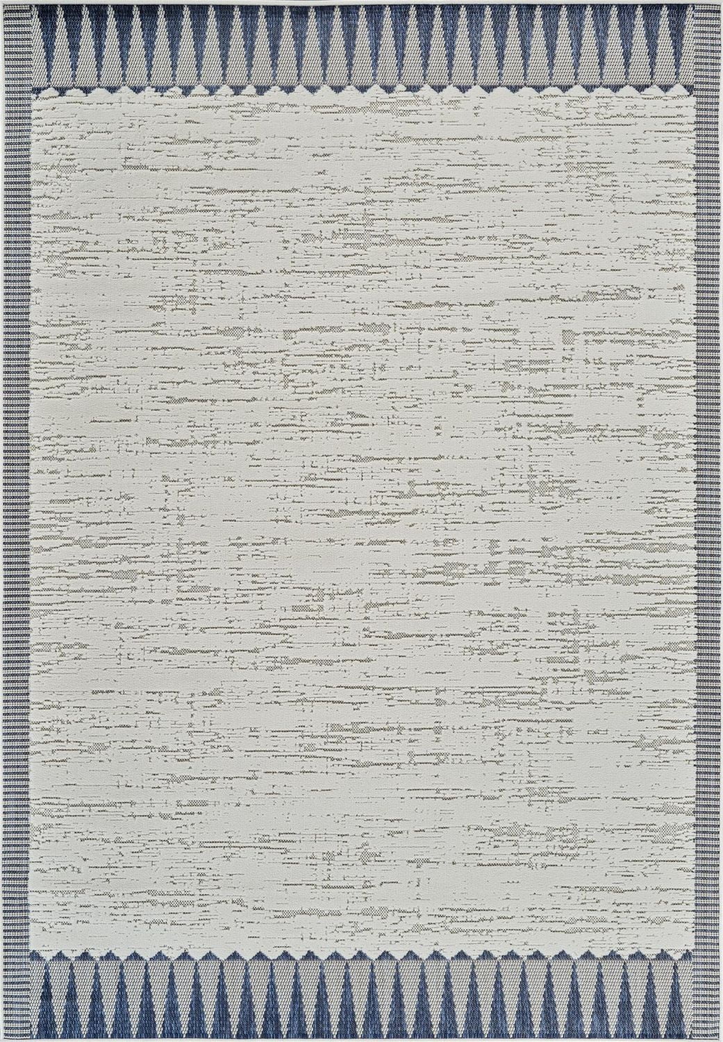 Tapis d'interieur et d'exterieur vintage Rug Branch Maise, bleu creme, motif floral - Entree, couloir, salle de bain et cuisine