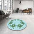 thumbnail image 4 of Ahgly Company Machine Washable Indoor Square Transitional Seafoam Green Area Rugs, 3' Square, 4 of 7