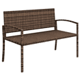 thumbnail image 1 of Outsunny Rattan Wicker Loveseat Garden Furniture with Armrests Brown, 1 of 10