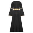 thumbnail image 4 of iiniim Robe d'Ange d'Halloween pour Filles à Manches Longues, Bordure Dorée, Déesses de Princesse, Toge, Robe de Fête, Louange, Noir 14, 4 of 6
