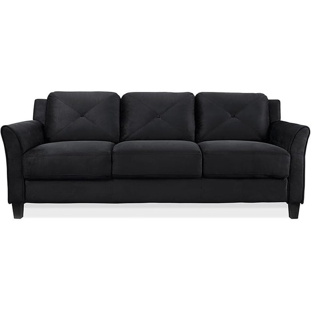 Bowery Hill Microfiber Sofa in Black