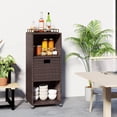 thumbnail image 2 of Costway Armoire de Rangement Extérieure avec Tablettes de Rangement, Tiroir et Roulettes pour Véranda, 2 of 10