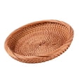 thumbnail image 3 of yuksok Wicker Basket Wicker Tray, Round Table Decorative Snack Organizer Basket, Fruit S, 3 of 9