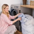 thumbnail image 4 of Canadian Linen Mesh Laundry Bags, 28"x40", 2 Pack, Drawstring Clothes Organizer Waterproof Fabric Durable Storage Bag Hamper, White, 4 of 10