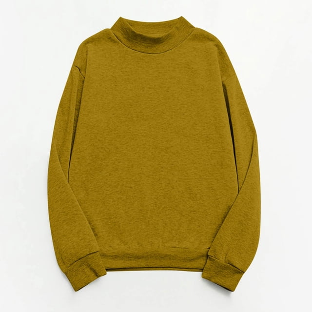 cllios Oversized Sweatshirt for Women Solid Color Mock Neck Tshirts 2024 Casual Long Sleeve Pullover Tops Basic Fall Tops