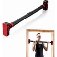 thumbnail image 2 of Royalbelle Barre de Traction Noire et Rouge pour Entrée, Réglable Sans Vis, 440 Lb, 2 of 7