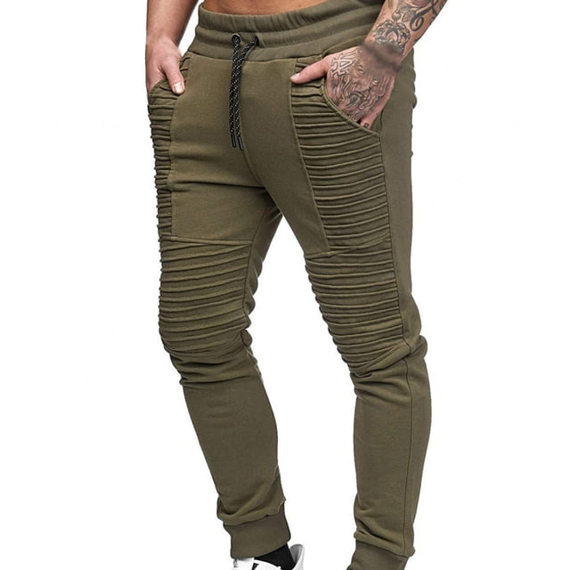 Mens Spring And Autumn Hip-hop Design Sports Fitness Loose Trousers