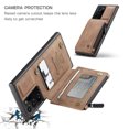 thumbnail image 4 of CaseMe Back case Card Slot Retro Matte Synthetic Leather Wallet Zipper Stand Cover for Samsung Galaxy S21 Ultra (Coffe), 4 of 10