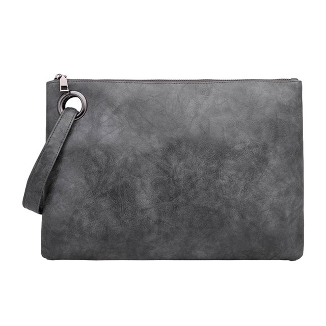 fastboy Lightweight Handbag Convenient And Practical PU Bag Versatile Clutches Handbag Practical Gifts grey 1Set