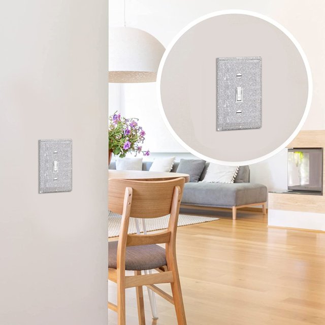 Shiny Rhinestones Wall Plate Light Cover Wall Plate Cover Light Cover Decorative Bling Light Cover for Home Ornaments