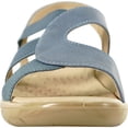 thumbnail image 3 of kozi Sandale Compensée Décontractée Confortable pour Femme, Mocassin à Enfiler OY3132 avec Bande Élastique et Bout Rond Ouvert, Bleu Marine, Taille 9, 3 of 8