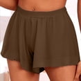 thumbnail image 2 of Timegard Shorts for Women Elastic Waisted Ruched Comfy Solid Color Shorts Summer Casual Loose Shorts, 2 of 6