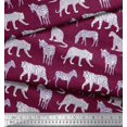 thumbnail image 2 of Soimoi Red Cotton Duck Fabric Tiger,Leopard & Wild Animal Print Sewing Fabric BTY 42 Inch Wide, 2 of 4