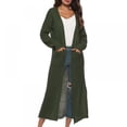 thumbnail image 1 of Women‘s Lightweight Long Sleeve Cardigan Sweaters Irregular Split Open Front Thin Knit Sweater with Pockets, 1 of 5