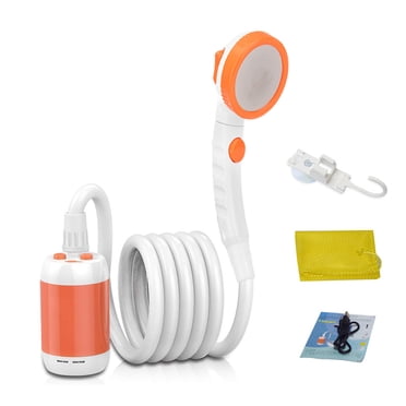 Douche de Camping Extérieure Portable Pompe de Douche Électrique IPX7 Étanche et Batterie Rechargeable 5000mAh Alimentée pour
