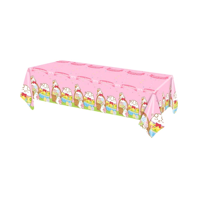 SLYNSHome Easter Tablecloth Rectangle Easter Bunny Table Cloth Kitchen Table Cover for Dining Room Spring Decor