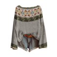 thumbnail image 1 of WTXUE Chandail Rétro Fair Isle Vintage à Imprimé Artistique pour Femme, Chemisiers Légers, Hauts Boho, Chandails Décontractés à Imprimé Léopard en Tricot, Chandail à Manches Longues à Col Rond, Hauts Bohémiens, Gris P, 1 of 3
