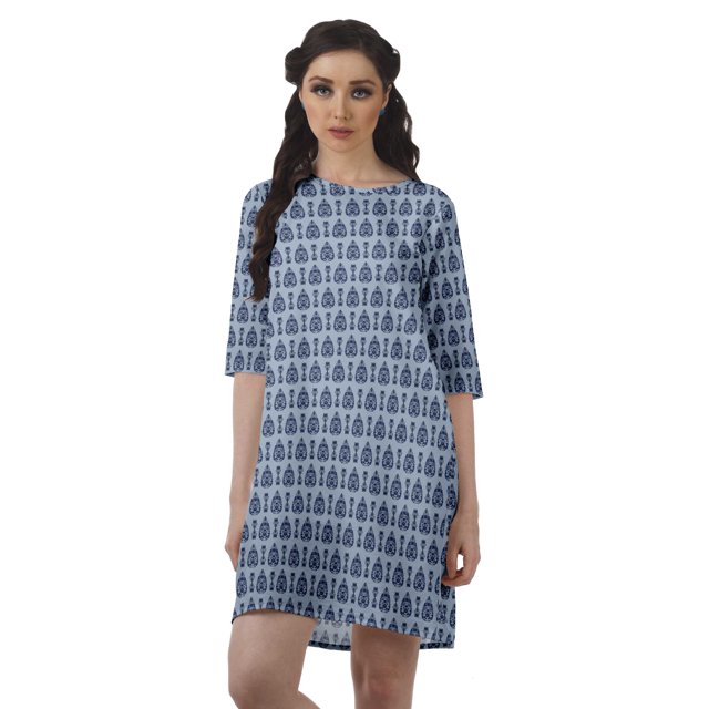 Moomaya Short Summer Dresses For Women Printed Shift Moss Georgette Swing Dress