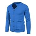 thumbnail image 1 of Mens Cardigan Coats Long Sleeve Winter Fall Button Solid V Neck Slim Fit Warm Sweater Casual Cardigans Tops, 1 of 2