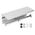 thumbnail image 1 of <p>Toilet Paper Shelf Holder, Stainless Steel Self Adhesive Lightweight Toilet Paper Holder Rustproof Easy Installation With Shelf For Kitchen</p>, 1 of 7