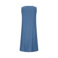 thumbnail image 4 of FAIWAD Robe Débardeur d'Été Décontractée pour Femme, Col Rond, Sans Manches, Longueur Genou, Robes, Couleur Unie, Ligne A, Boho, Robe Soleil, 4 of 7
