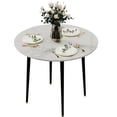 thumbnail image 2 of Wisfor Round Kitchen Dining Table High Gloss Marble Top with Tapered Metal Legs for Dining Room Coffee Shop Restaurant, 2 of 8
