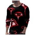 thumbnail image 1 of LUOGENLI T-shirts pour Homme pour Hommes T-shirts pour Hommes Célébration Performance Tour Mode Chemise Décontractée Oeil Imprimé Manches Longues Col Rond T-Shirt 4xlt T-shirts pour Hommes T-shirts Graphiques Fête de la Saint-Patrick Rouge Brique TTG, 1 of 5
