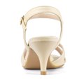 thumbnail image 2 of BLISSFUL STEP Women's Shoes Kitten Heel Open Toe Cross Straps Adjustable Ankle Strap Sandals Beige 6.5, 2 of 8