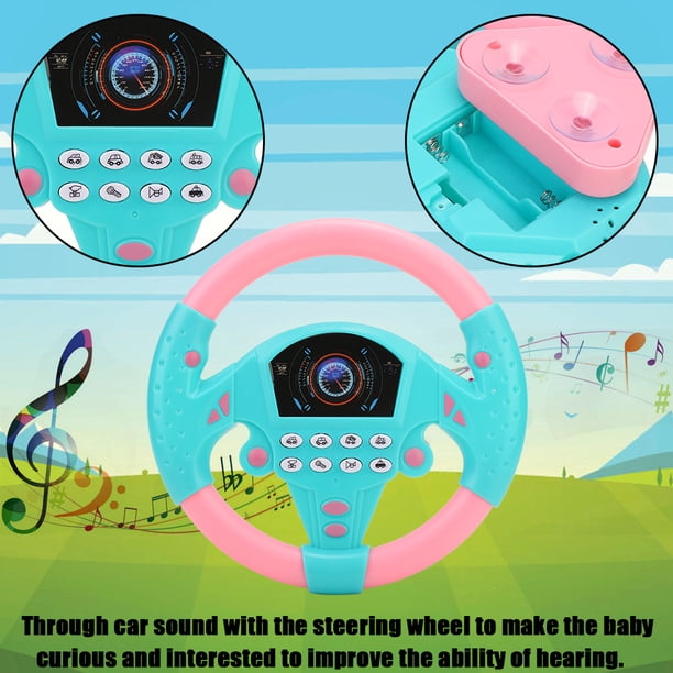 Cuackamily Volant de Simulation de Conduite Portable avec Support Jaune | Jouet éducatif copilote pour enfants, modèle rotatif livré en couleur jaune