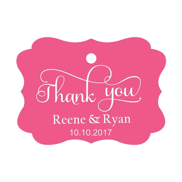 100 Pcs Merci Personnalisé Hang Tags Personnalisé Cadeau de Faveur de Mariage Papier Tags