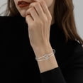 thumbnail image 5 of Gold Bridesmaid Jewelry Set Delicate Knot Chain Alloy Open Bangle Bracelets For Women, 5 of 5