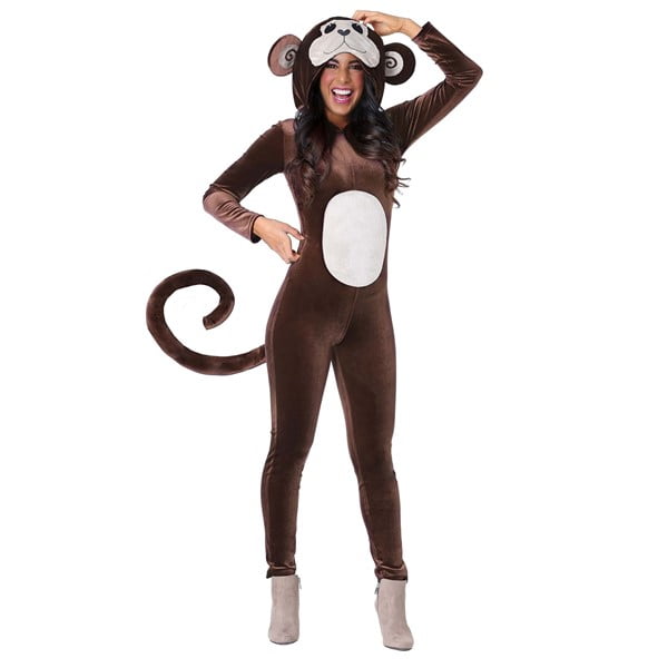 FUN Costumes Women's Monkey Around Jumpsuit, Brown and Tan, One Size